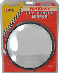 Value Collection - Automotive Full Size Convex Round Mirror with L Bracket - Black, 8-1/2" Mirror Diam - Makers Industrial Supply