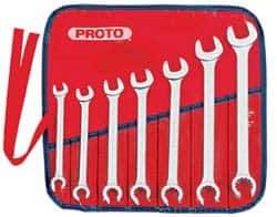 Proto - 7 Piece, 3/8" to 3/4", 12 Point Flare Nut Wrench Set - Inch Measurement Standard, Satin Finish, Comes in Pouch - Makers Industrial Supply