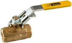 Parker - 3/8" Pipe, Brass Standard Ball Valve - FNPT Ends, Tee Handle, 150 WSP - Makers Industrial Supply