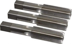 Interstate - 1-14 UNS, 4 Flute, Bottoming, Plug & Taper, Bright Finish, High Speed Steel Tap Set - Right Hand Cut, 5-1/8" OAL, 2-1/2" Thread Length - Makers Industrial Supply