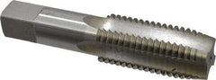 Interstate - 1-3/8 - 6 UNC 3B 4 Flute Bright Finish High Speed Steel Straight Flute Standard Hand Tap - Plug, Right Hand Thread, 6-1/16" OAL, 3" Thread Length, H4 Limit, Oversize - Exact Industrial Supply