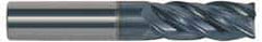 Accupro - 5/8", 1-5/8" LOC, 5/8" Shank Diam, 3-1/2" OAL, 4 Flute, Solid Carbide Square End Mill - Single End, AlTiN Finish, Spiral Flute, Variable° Helix, Centercutting, Right Hand Cut, Right Hand Flute - Makers Industrial Supply