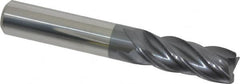 Accupro - 3/8", 4 Flute, Single End, Solid Carbide, Corner Chamfer End Mill - 2-1/2" OAL, Right Hand Flute, 1" LOC, Right Hand Cut - Makers Industrial Supply