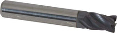 Accupro - 5/16", 4 Flute, Single End, Solid Carbide, Corner Chamfer End Mill - 2" OAL, Right Hand Flute, 7/16" LOC, Right Hand Cut - Makers Industrial Supply