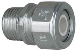 Cooper Crouse-Hinds - 1/4 to 0.35" Cable Capacity, Liquidtight, Straight Strain Relief Cord Grip - 1/2 NPT Thread, 1-5/16" Long, Steel - Makers Industrial Supply