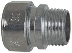 Cooper Crouse-Hinds - 0.55 to 0.65" Cable Capacity, Liquidtight, Straight Strain Relief Cord Grip - 1/2 NPT Thread, 1-5/16" Long, Steel - Makers Industrial Supply