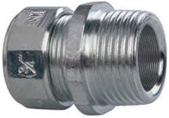 Cooper Crouse-Hinds - 0.15 to 1/4" Cable Capacity, Liquidtight, Straight Strain Relief Cord Grip - 3/4 NPT Thread, 1-5/16" Long, Steel - Makers Industrial Supply