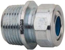 Cooper Crouse-Hinds - 0.35 to 0.45" Cable Capacity, Liquidtight, Straight Strain Relief Cord Grip - 3/4 NPT Thread, 1-5/16" Long, Steel - Makers Industrial Supply