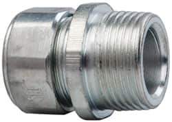 Cooper Crouse-Hinds - 0.55 to 0.65" Cable Capacity, Liquidtight, Straight Strain Relief Cord Grip - 3/4 NPT Thread, 1-5/16" Long, Steel - Makers Industrial Supply