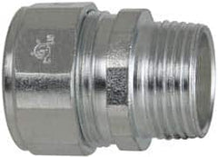 Cooper Crouse-Hinds - 0.65 to 3/4" Cable Capacity, Liquidtight, Straight Strain Relief Cord Grip - 3/4 NPT Thread, 1-9/16" Long, Steel - Makers Industrial Supply