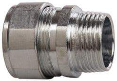 Cooper Crouse-Hinds - 3/4 to 0.85" Cable Capacity, Liquidtight, Straight Strain Relief Cord Grip - 3/4 NPT Thread, 1-9/16" Long, Steel - Makers Industrial Supply