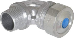 Cooper Crouse-Hinds - 0.35 to 0.45" Cable Capacity, Liquidtight, Elbow Strain Relief Cord Grip - 3/4 NPT Thread, 2-5/16" Long, Malleable Iron - Makers Industrial Supply