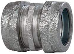 Cooper Crouse-Hinds - 1" Trade, Malleable Iron Compression Rigid/Intermediate (IMC) Conduit Coupling - Noninsulated - Makers Industrial Supply