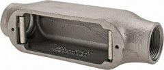 Cooper Crouse-Hinds - Form 5, C Body, 1-1/4" Trade, Rigid Malleable Iron Conduit Body - Oval, 9" OAL, 35 cc Capacity, Gray - Makers Industrial Supply