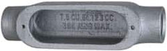 Cooper Crouse-Hinds - Form 5, C Body, 3/4" Trade, Rigid Malleable Iron Conduit Body - Oval, 6" OAL, 7-1/2 cc Capacity, Gray - Makers Industrial Supply