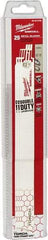 Milwaukee Tool - 12" Long x 1" Thick, Steel Reciprocating Saw Blade - Straight Profile, 18 TPI, Toothed Edge - Makers Industrial Supply