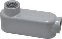 Cooper Crouse-Hinds - Form 5, LB Body, 3/4" Trade, IMC, Rigid Aluminum Conduit Body - Oval/Rectangle, 4.97" OAL, 7.3 cc Capacity, Silver - Makers Industrial Supply