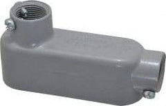 Cooper Crouse-Hinds - Form 5, LB Body, 3/4" Trade, EMT, IMC, Rigid Aluminum Conduit Body - Rectangle, 4.97" OAL, 7.3 cc Capacity, Gray - Makers Industrial Supply