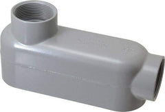 Cooper Crouse-Hinds - Form 5, LB Body, 1-1/2" Trade, IMC, Rigid Aluminum Conduit Body - Oval/Rectangle, 7.81" OAL, 33.8 cc Capacity, Silver - Makers Industrial Supply