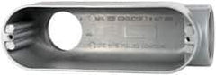 Cooper Crouse-Hinds - Form 5, LB Body, 2" Trade, IMC, Rigid Aluminum Conduit Body - Oval/Rectangle, 10.2" OAL, 71.2 cc Capacity, Silver - Makers Industrial Supply