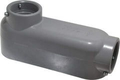 Cooper Crouse-Hinds - Form 5, LB Body, 2" Trade, EMT, IMC, Rigid Aluminum Conduit Body - Rectangle, 10.2" OAL, 71.2 cc Capacity, Gray - Makers Industrial Supply