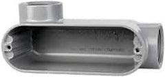 Cooper Crouse-Hinds - Form 5, LL Body, 1-1/2" Trade, IMC, Rigid Aluminum Conduit Body - Oval/Rectangle, 7.87" OAL, 35.8 cc Capacity, Silver - Makers Industrial Supply