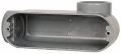 Cooper Crouse-Hinds - Form 5, LR Body, 2" Trade, IMC, Rigid Aluminum Conduit Body - Oval/Rectangle, 9.88" OAL, 69.7 cc Capacity, Silver - Makers Industrial Supply