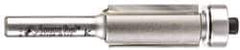 Amana Tool - 1/2" Cut Diam, 1" Length of Cut, 2 Flute Flush Trim Edge Profile Router Bit - Carbide-Tipped, 1/4" Shank Diam, 2-5/8" OAL, Uncoated - Makers Industrial Supply