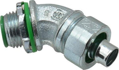 Cooper Crouse-Hinds - 3/8" Trade, Malleable Iron Threaded Angled Liquidtight Conduit Connector - Insulated - Makers Industrial Supply