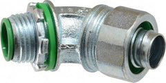 Cooper Crouse-Hinds - 1/2" Trade, Malleable Iron Threaded Angled Liquidtight Conduit Connector - Insulated - Makers Industrial Supply