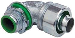 Cooper Crouse-Hinds - 1/2" Trade, Malleable Iron Threaded Angled Liquidtight Conduit Connector - Insulated - Makers Industrial Supply