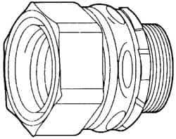 Cooper Crouse-Hinds - 0.45 to 0.56" Cable Capacity, Liquidtight, Straight Strain Relief Cord Grip - 1 NPT Thread, 1-3/4" Long, Steel - Makers Industrial Supply