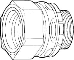 Cooper Crouse-Hinds - 4" Trade, Malleable Iron Threaded Straight Liquidtight Conduit Connector - Noninsulated - Makers Industrial Supply