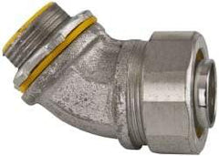 Cooper Crouse-Hinds - 1" Trade, Malleable Iron Threaded Angled Liquidtight Conduit Connector - Insulated - Makers Industrial Supply