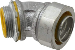 Cooper Crouse-Hinds - 1-1/4" Trade, Malleable Iron Threaded Angled Liquidtight Conduit Connector - Insulated - Makers Industrial Supply