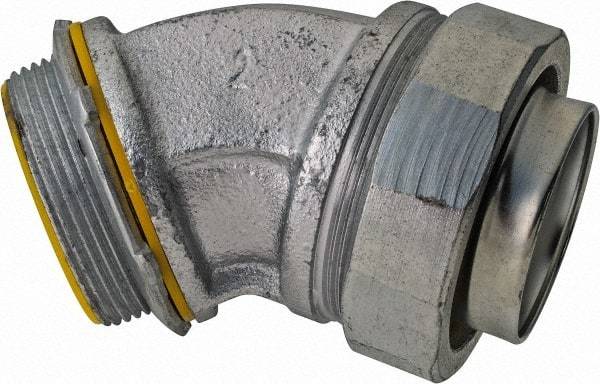 Cooper Crouse-Hinds - 2" Trade, Malleable Iron Threaded Angled Liquidtight Conduit Connector - Insulated - Makers Industrial Supply