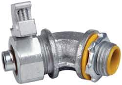 Cooper Crouse-Hinds - 3/8" Trade, Malleable Iron Threaded Angled Liquidtight Conduit Connector - Insulated - Makers Industrial Supply