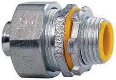 Cooper Crouse-Hinds - 1/2" Trade, Malleable Iron Threaded Straight Liquidtight Conduit Connector - Insulated - Makers Industrial Supply