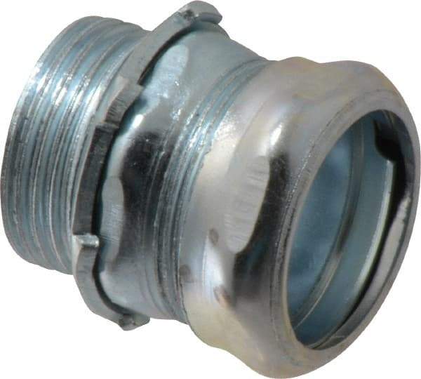 Cooper Crouse-Hinds - 1" Trade, Steel Compression Straight EMT Conduit Connector - Noninsulated - Makers Industrial Supply