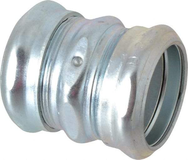 Cooper Crouse-Hinds - 1-1/4" Trade, Steel Compression EMT Conduit Coupling - Noninsulated - Makers Industrial Supply