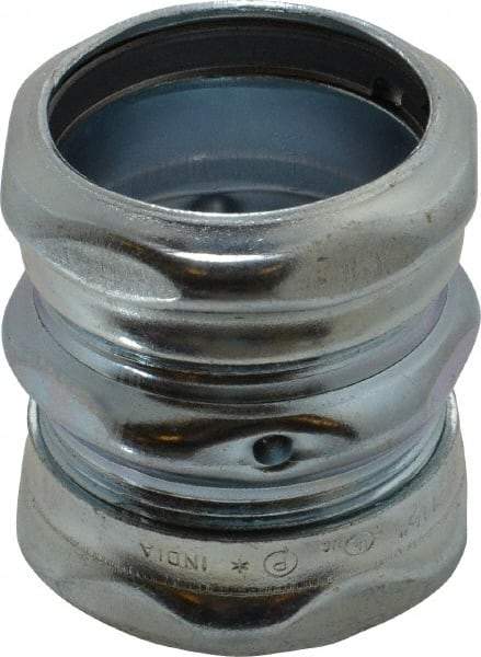 Cooper Crouse-Hinds - 1-1/2" Trade, Steel Compression EMT Conduit Coupling - Noninsulated - Makers Industrial Supply