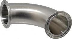 VNE - 1-1/2", Clamp Style, Sanitary Stainless Steel Pipe 90° Elbow - Tube OD Connection, Grade 304 - Makers Industrial Supply