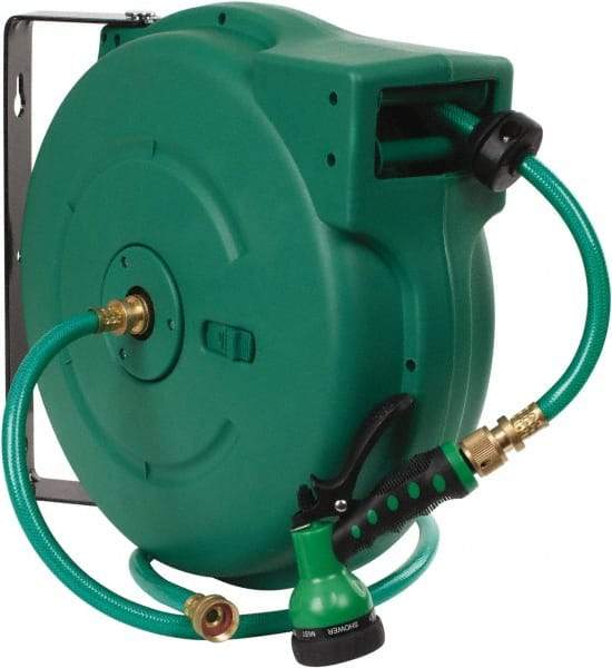 Value Collection - 65' Spring Retractable Hose Reel - 140 psi, Hose Included - Makers Industrial Supply