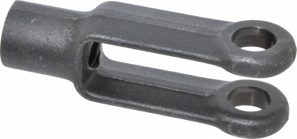 Jergens - 1/2-13 Thread, 1-1/8" Yoke Width, Carbon Steel, Tapped Yoke - 1/2" Hole Diam, 1-7/8" Hole Center to Neck, 15/16" Yoke Arm Height, 13/16" Neck Diam, 1-1/8" Neck Length, 3" OAL - Makers Industrial Supply