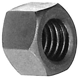 Jergens - 1/4-20 UNC Steel Right Hand Heavy Hex Nut - 7/16" Across Flats, 7/32" High, Black Oxide Finish - Makers Industrial Supply