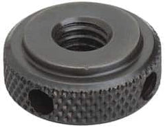 Gibraltar - 5/8-11" UNC Thread, Black Oxide Finish, Steel Round Knurled High Torque Check Nut - 7/16" Overall Height, 1-3/8" Head Diam, 1-1/8" Base Diam - Makers Industrial Supply