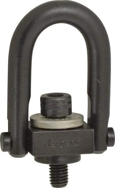 Jergens - 400 Lb Load Capacity Safety Engineered Center Pull Hoist Ring - M8 x 1.25 Thread, 12.5mm Thread Length, Alloy Steel, Black Oxide Finish - Makers Industrial Supply