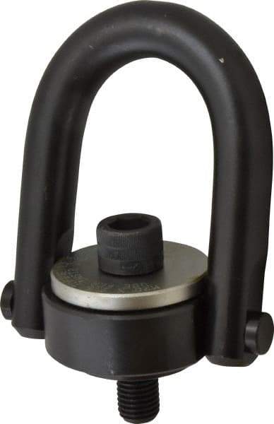 Jergens - 3,000 Lb Load Capacity Safety Engineered Center Pull Hoist Ring - M20 x 2.5 Thread, 22mm Thread Length, Alloy Steel, Black Oxide Finish - Makers Industrial Supply