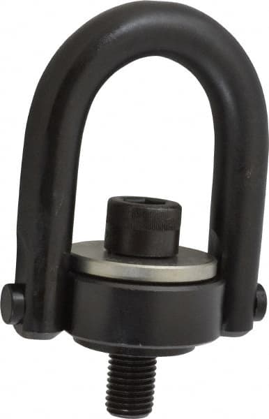 Jergens - 4,200 Lb Load Capacity Safety Engineered Center Pull Hoist Ring - M24 x 3.0 Thread, 37mm Thread Length, Alloy Steel, Black Oxide Finish - Makers Industrial Supply