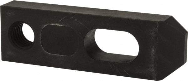 Jergens - 5/8" Stud, Low Carbon Steel, Plain Strap Clamp - 1/2" Travel, 4" OAL x 1-1/4" Wide x 5/8" High, Black Oxide Finish, Tapered Nose - Makers Industrial Supply